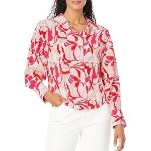 Equipment Ariane Print Silk Shirt Raspberry Pink Large